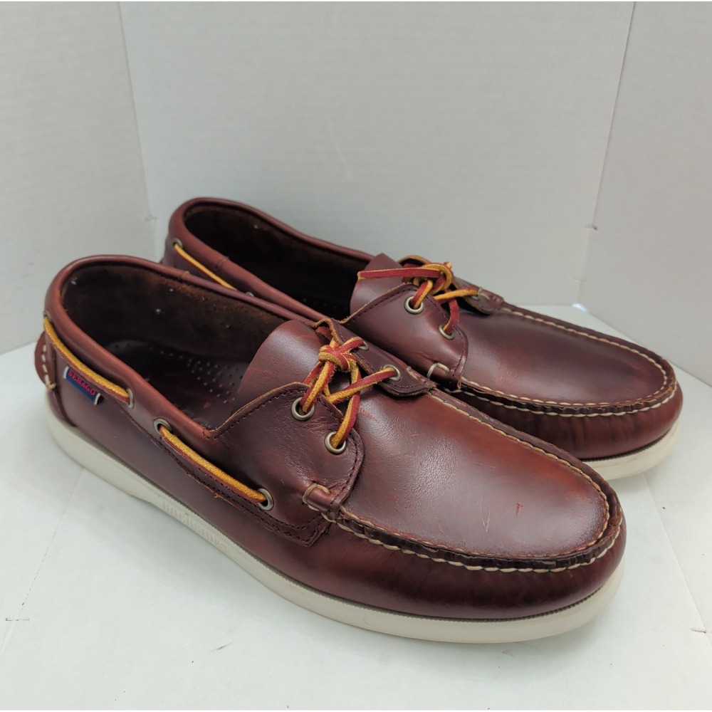 SEBAGO Portland Docksides Brown Top Full Grain Leather Boat Shoe Men's 10.5R